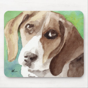 Tapis De Souris portrait Beagle aquarelle