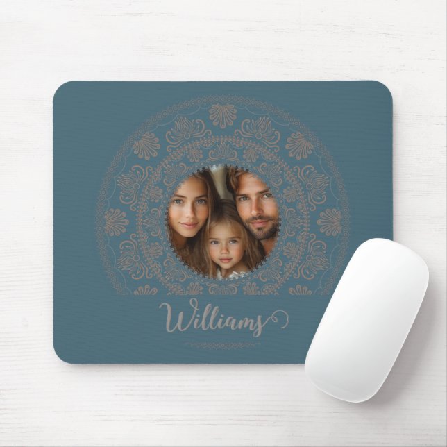 Tapis De Souris Portrait de famille personnalisé Gold Rococo Manda (Avec souris)