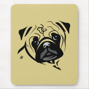 Tapis De Souris Portrait de pug en ligne
