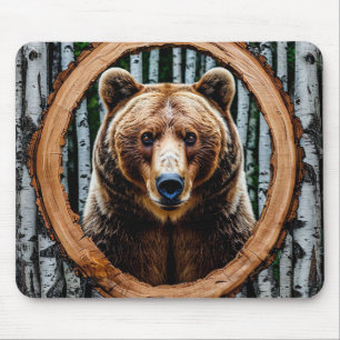 Tapis De Souris Portrait d'ours frappant