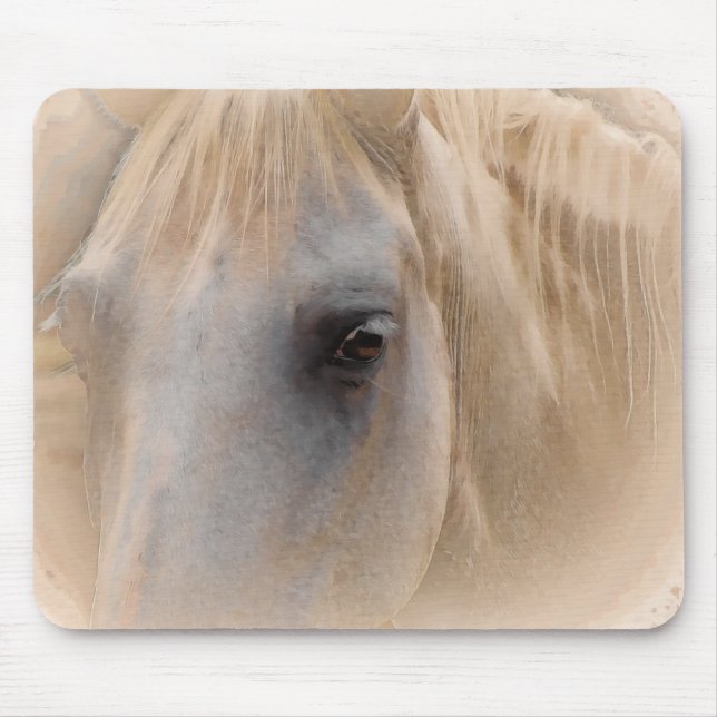 Tapis De Souris Portrait du cheval blanc (Devant)