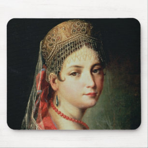 Tapis De Souris Portrait d'une jeune fille dans Sarafan et