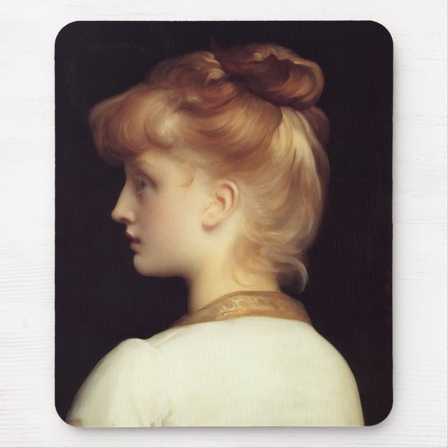 Tapis De Souris Portrait féminin de Behind (par Frederic Leighton) (Devant)