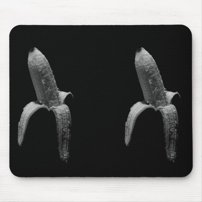 Tapis De Souris Portrait noir et blanc de banane drôle (Devant)