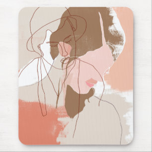 Tapis De Souris Portrait peint de femelle de découpe
