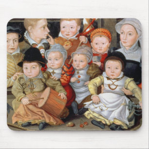 Tapis De Souris Portrait T33337 d'une mère avec son childre huit