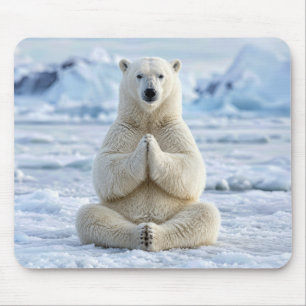 Tapis De Souris Pose de yoga de l'ours polaire