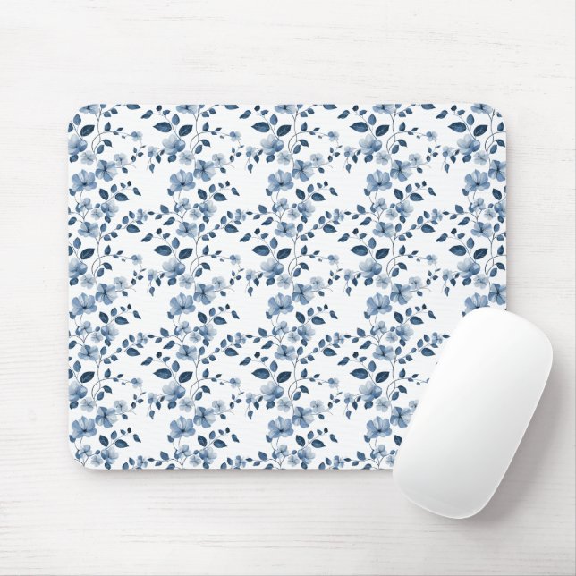 Tapis De Souris Positions Bleues Sur Blanc (Avec souris)