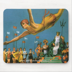 Tapis De Souris Poster de la ville d'Atlantique Mousepad