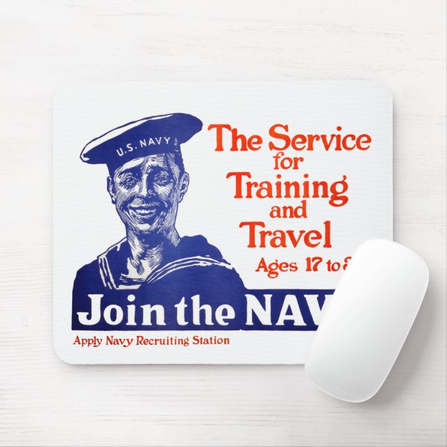Tapis De Souris Poster de recrutement de la marine américaine vint (Avec souris)