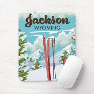 Tapis De Souris poster de ski Jackson Wyoming