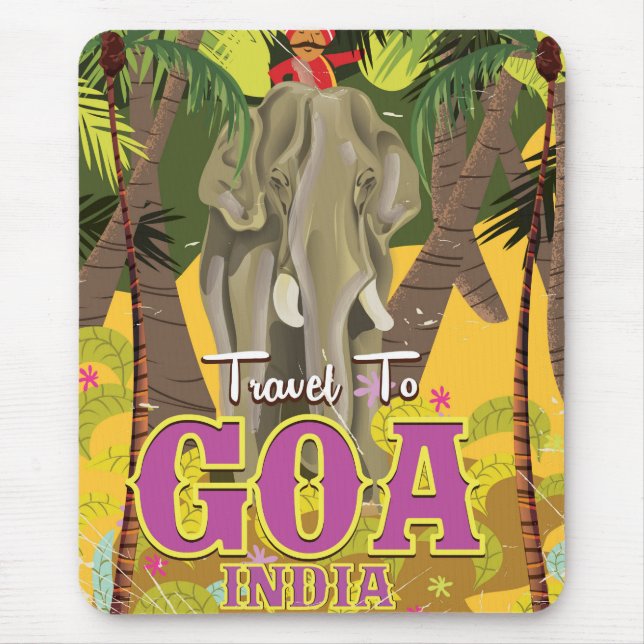 Tapis De Souris Poster de voyage goa India vintage (Devant)