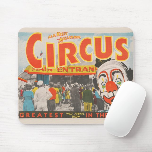 Tapis De Souris Poster Du Cirque Des Gens Entrant Dans Le Grand Ha (Avec souris)