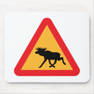 Tapis De Souris Poteau de signalisation suédois d'orignaux de