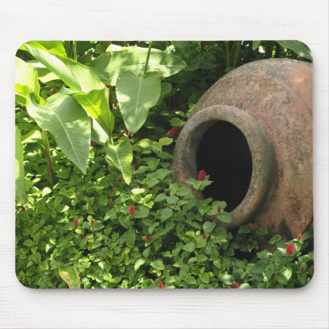 Tapis de souris Poterie dans le jardin (Devant)