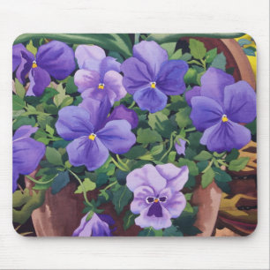 Tapis De Souris Pots de fleurs avec les pensées 2007