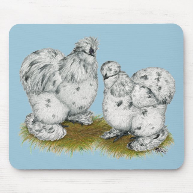 Tapis De Souris Poulet à éclaboussures de Silkie Bantam (Devant)
