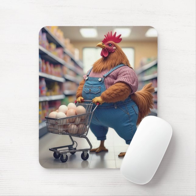 Tapis De Souris Poulet aux oeufs dans un panier (Avec souris)