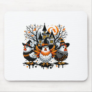 Tapis De Souris Poulet d'Halloween Agriculteur Poulet fille