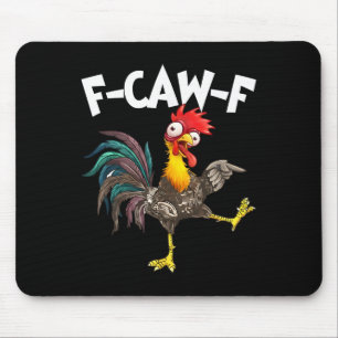 Tapis De Souris Poulet drôle F-awk-f Coq F-caw-f Jeu de mots Rétro