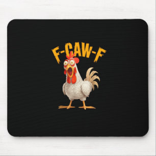 Tapis De Souris Poulet F-Awk-F drôle F-Caw-F Coq Pun Rétro Vi