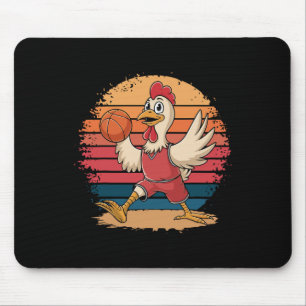 Tapis De Souris Poulet Vintage Jouant Sketll Amoureux de Poulet Sk