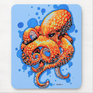 Tapis De Souris poulpe orange -