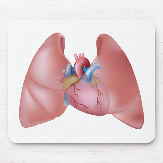 Tapis De Souris Poumons et coeur humains Mousepad (Devant)