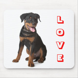 Tapis de souris pour chiot Rottweiler haletant d'a