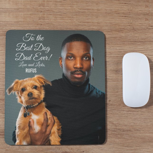 Tapis De Souris Pour le meilleur papa de chien jamais photo person (Créateur téléchargé)