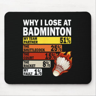Tapis De Souris Pourquoi Je Perds À Badminton Drôle Ma Faute