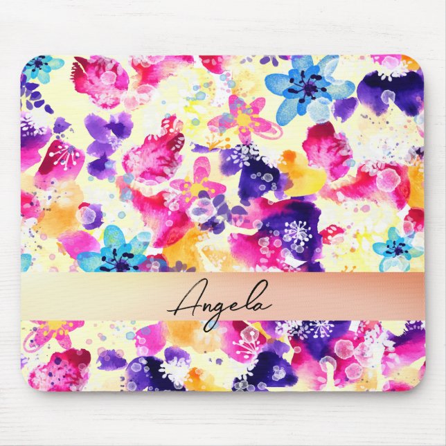 Tapis De Souris Prairie de fleurs sauvages Fleurs shabby (Devant)