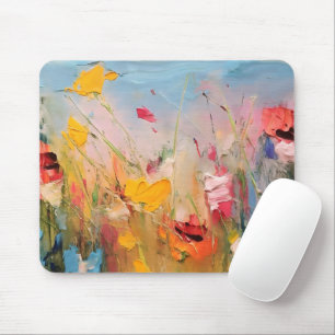 Tapis De Souris Prairie d'été – Paysage floral expressif