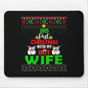 Tapis De Souris Premier Noël de femmes avec ma nouvelle femme sexy