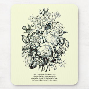 Tapis De Souris Premières 4 lignes de Sonnet # 18 par Shakespeare