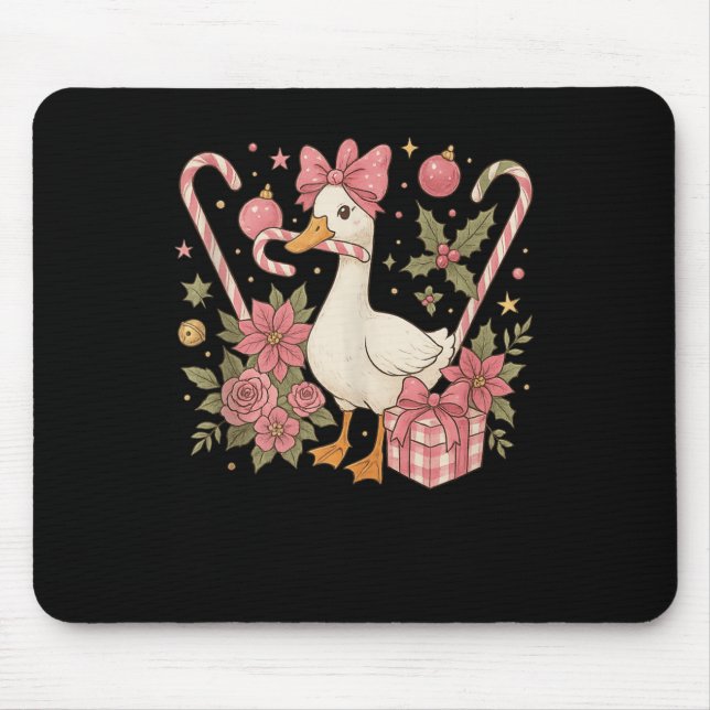 Tapis De Souris Preppy Coquette Goose Christmas 2025 Family Matchi (Devant)