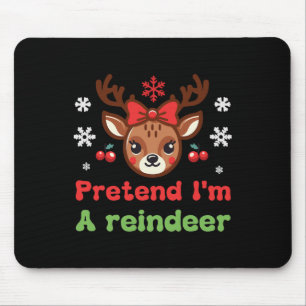 Tapis De Souris Pretend I'm A Reindeer Family Pyjama Renne Déguise