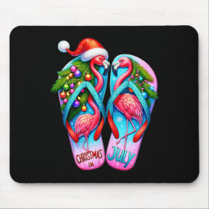 Tapis De Souris Pretty Flamingo Flip Flops Été Tropical Noël