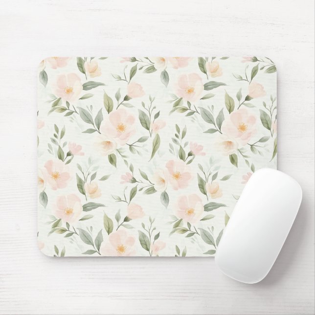 Tapis De Souris Pretty Peach Flowers (Avec souris)
