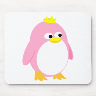 Tapis De Souris Pretty Pink Princess Penguin, super mignon dessin 