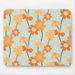 Tapis De Souris Pretty retro muted 1970 s flowers