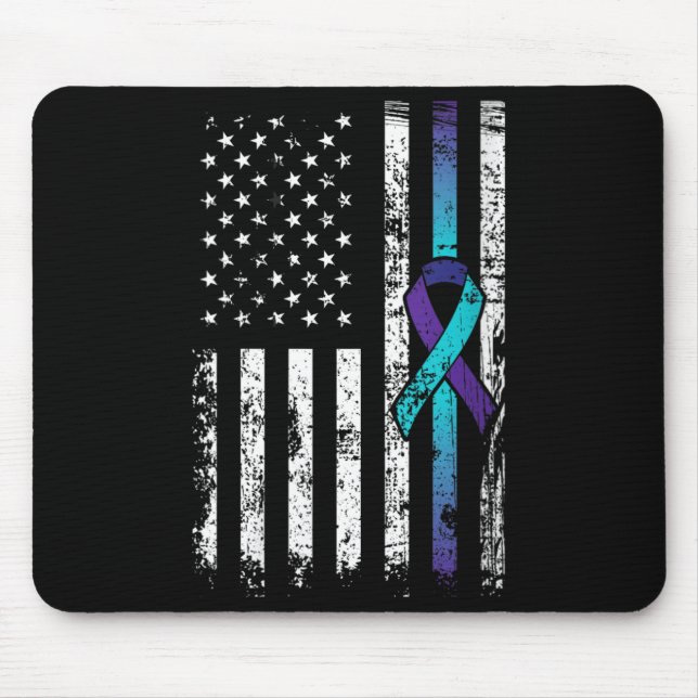 Tapis De Souris Prévention de la dépression féminine Drapeau améri (Devant)