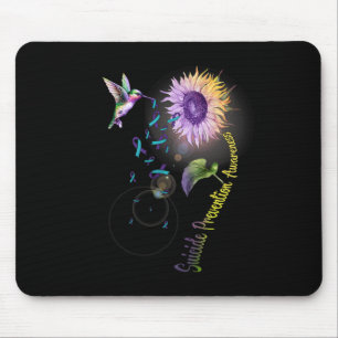 Tapis De Souris Prévention du suicide Colibri de tournesol