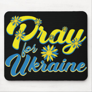 TAPIS DE SOURIS PRIÈRE BLEU & JAUNE POUR LES FLEURS D'UKRAINE
