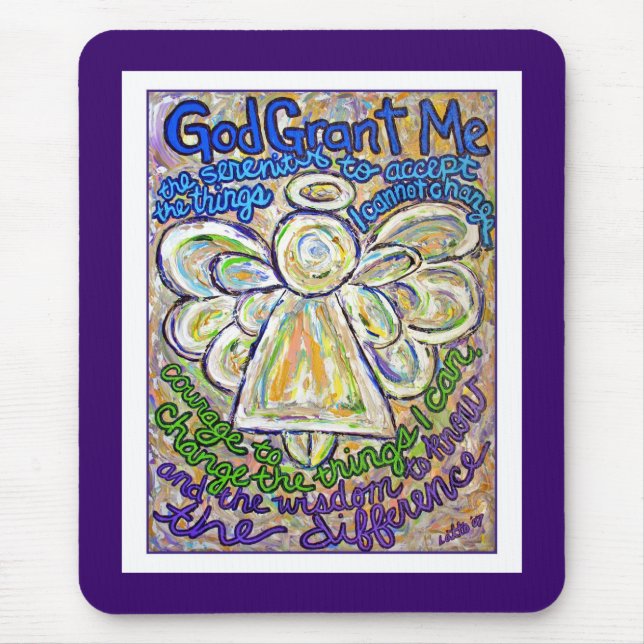 Tapis De Souris Prière de sérénité Angel Mousepad (Devant)