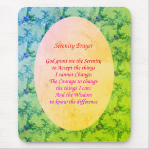 Tapis De Souris Prière de sérénité Art floral élégant