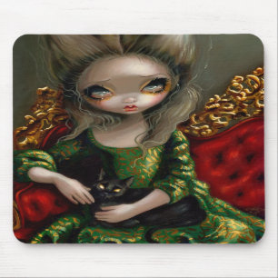 Tapis De Souris "Princesse avec un chat noir" Mousepad