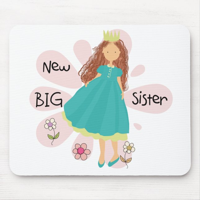 Tapis De Souris Princesse Big Soeur Cheveux Brown (Devant)