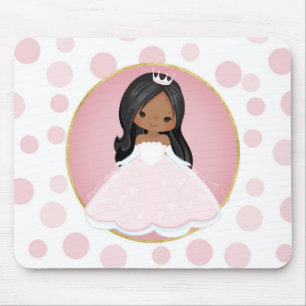 Tapis De Souris Princesse rose d'Afro-américain