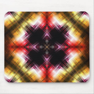 Tapis De Souris Prisme ardent abstrait avec lueur rouge et or radi